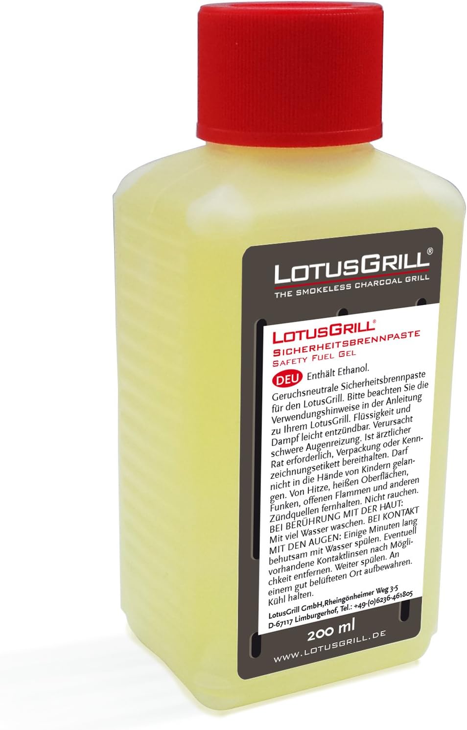 LotusGrill Lotus Grill Bioethanol Safety Fuel Paste for Barbecue, Transparent, 200 ml