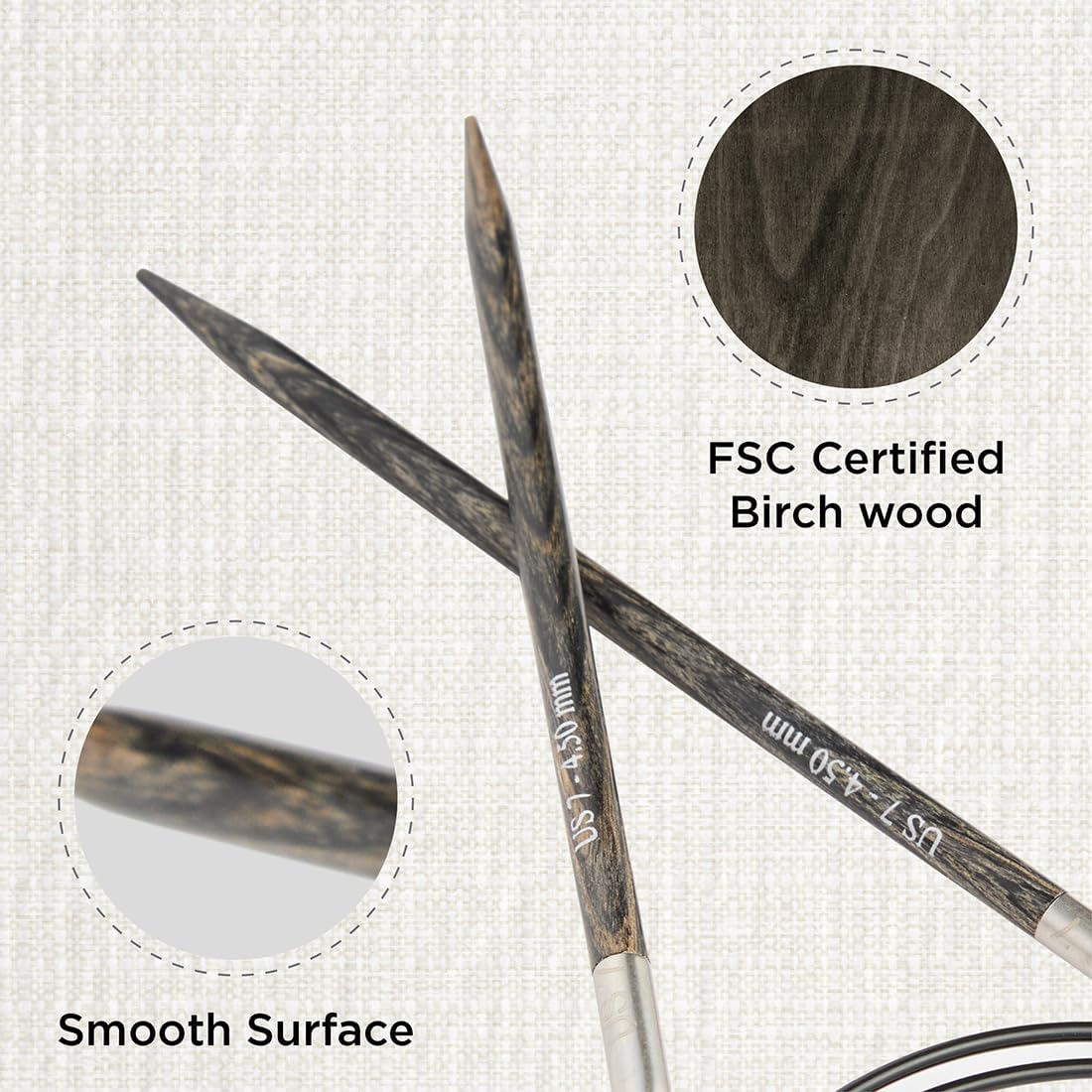 KnitPro Dreamz Fixed Circular Needles 16" (40cm) | US Size 7 (4.5mm) - Image 2