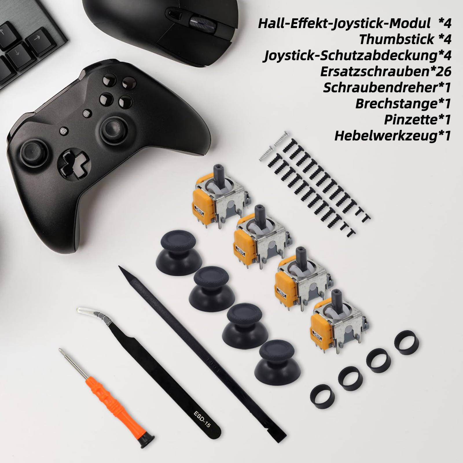 Te drążki z efektem hali są kompatybilne z kontrolerami PS5 i dokładnie zastępują uszkodzone lub zużyte joysticki. Idealne do precyzyjnej kontroli i lepszych wrażeń z gry.