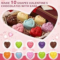 Vista 2 de HKNMTT Moldes de corazón de silicona para el día de San Valentín, 10 formas de conversación de amor, regalos de trufa, tamaño de bocado, molde