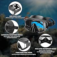 Vista 4 de Máscara de buceo Anti-niebla Natación Snorkel máscara adecuada para adultos Buceo Natación Snorkel Gafas Máscaras