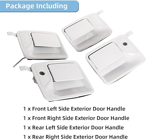 Miniatura 4 de Manija de puerta exterior, para camioneta Ford F250 F350 1999-2016, manijas de puerta delantera trasera e izquierda derecha blanca Oxford, OE#