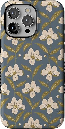 Vista 16 de Casely Funda para iPhone 15 Pro Max Jardín Secreto Flores mixtas Funda atrevida Compatible con MagSafe y botón de acción Secret Garden