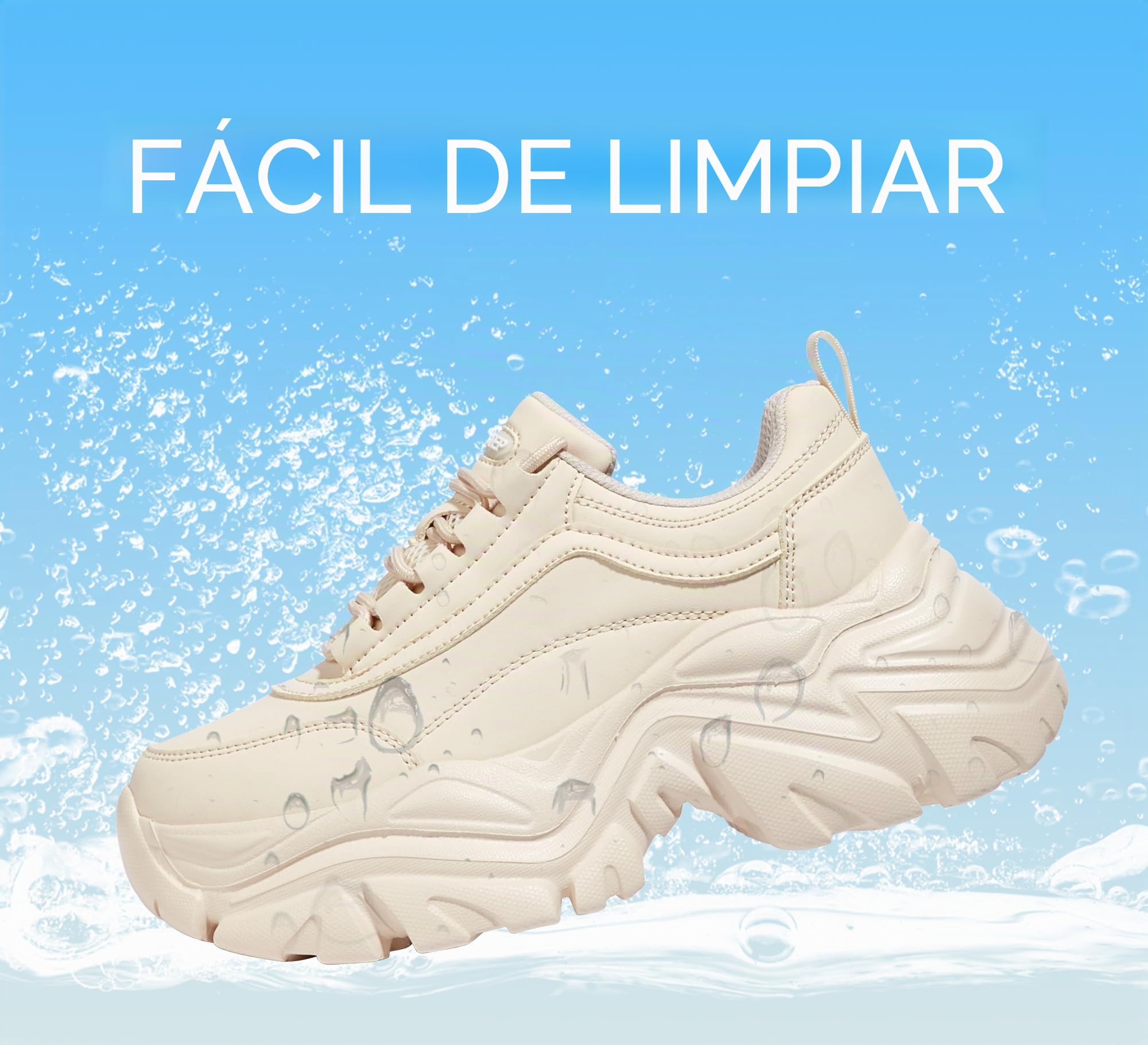 LUCKY STEP Zapatillas Gruesas para Mujer, Zapatos Casuales con Plataforma de Moda, cómodas Zapatillas de tacón de cuña