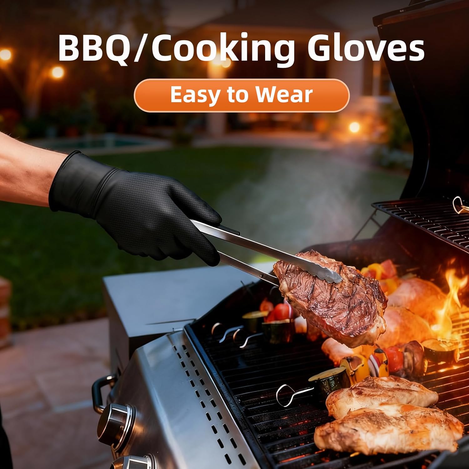 HEAVY DUTY 10 Mil Nitrile Gloves Disposable Rubber Cooking Gloves Industrial Raised Diamond Texture,Latex Free 1000PCs