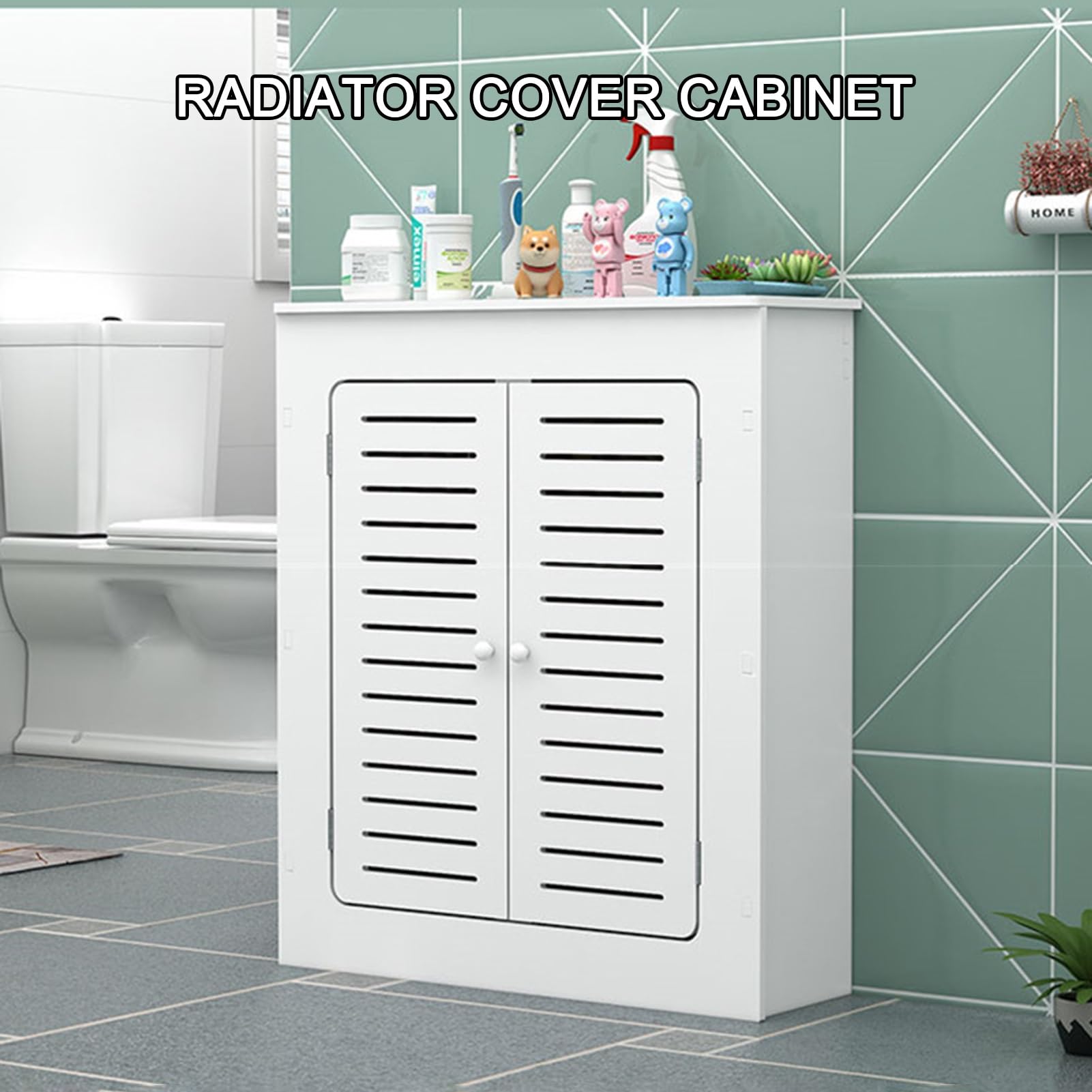 Moderno estante de calefacción con 2 puertas, protector de vapor, para 90 x 60 x 15 cm, para decoración del hogar