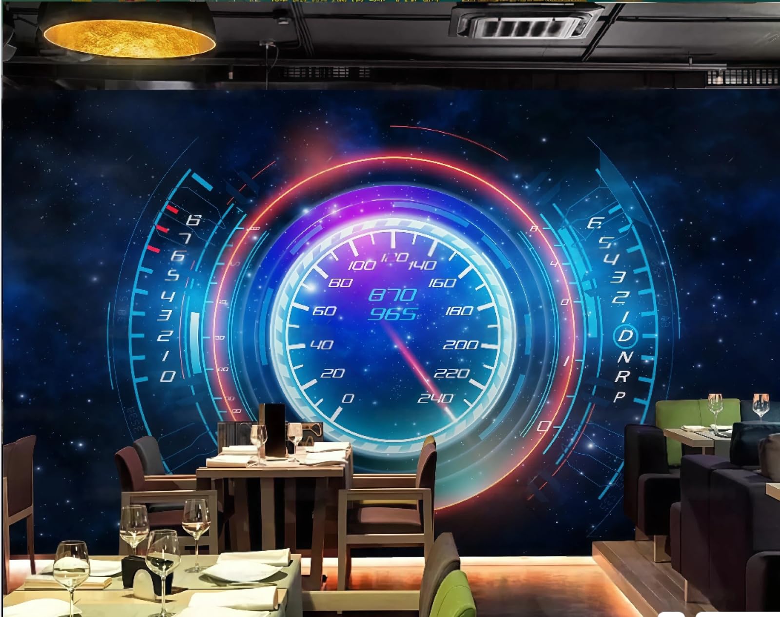 XDOUBAO Wallpaper Simple Abstract Blue Technology Bar Nightclub Afternoon Tea Coffee Shop Background Mural Western Restaurant Wallpaper,3D,150x105cm