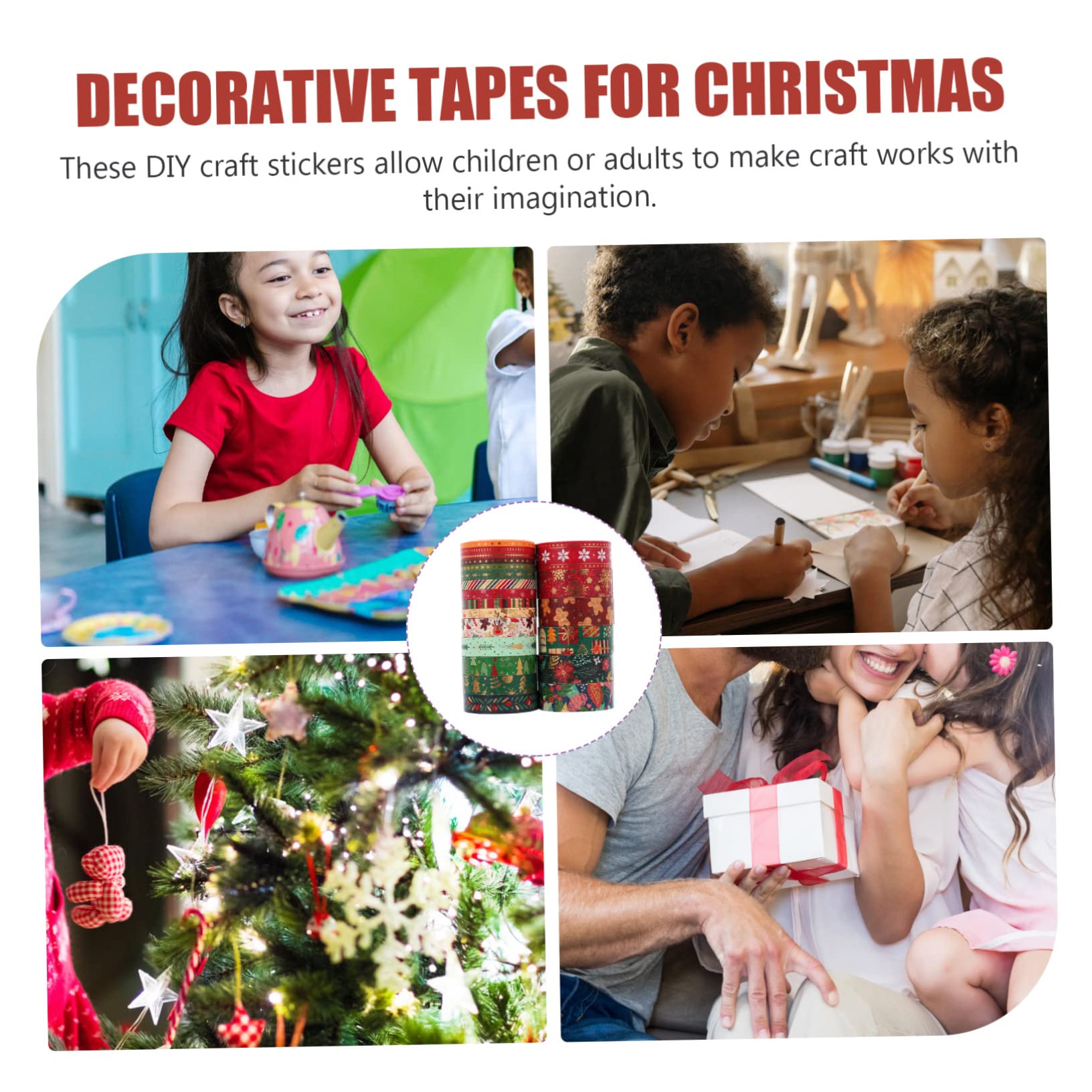 TEHAUX 84rollen Washi Tape Für Weihnachten Dekorative Klebebänder Mit Cartoon-design Für Scrapbooking -projekte Und Weihnachtliche Motive Einfach Zu Schneiden