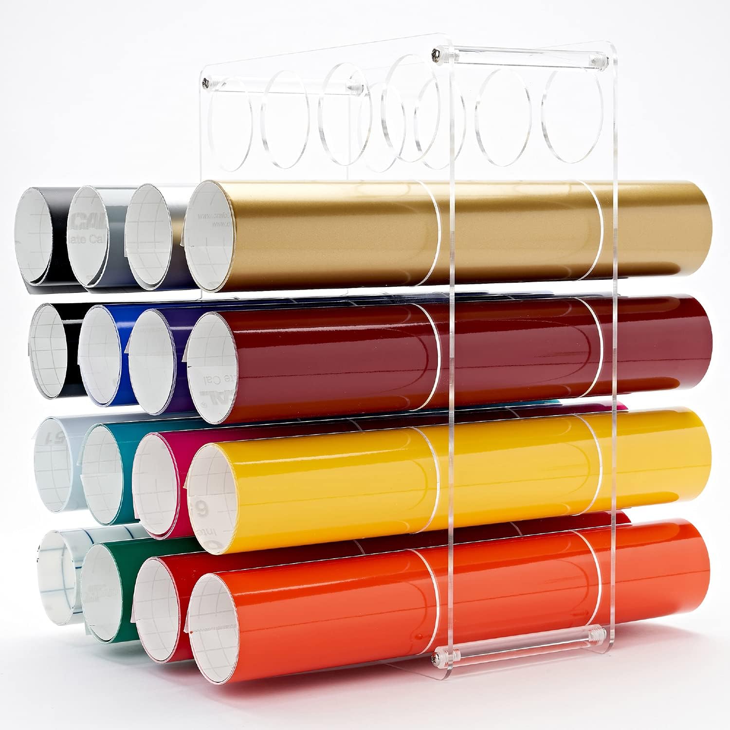 20 Hole Vinyl Roll Holder - High Capacity Lightweight Sturdy Acrylic Vinyl Storage (Clear)