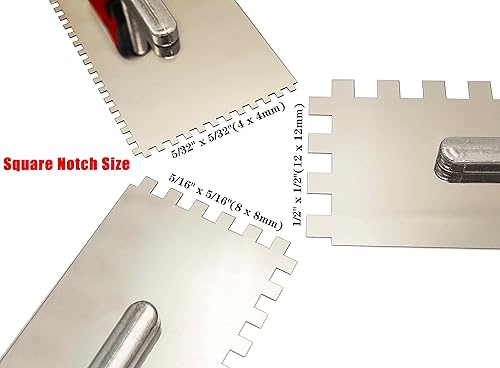 Miniatura 2 de Herramientas de azulejos Juego de paleta de muesca cuadrada de acero inoxidable más flotador de lechada de goma y esponja de lechada para