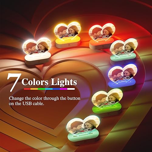 Miniatura 4 de Bemaystar Regalos personalizados con luz nocturna, lámpara de amor, regalos personalizados para mujeres, hombres, parejas, aniversario de San