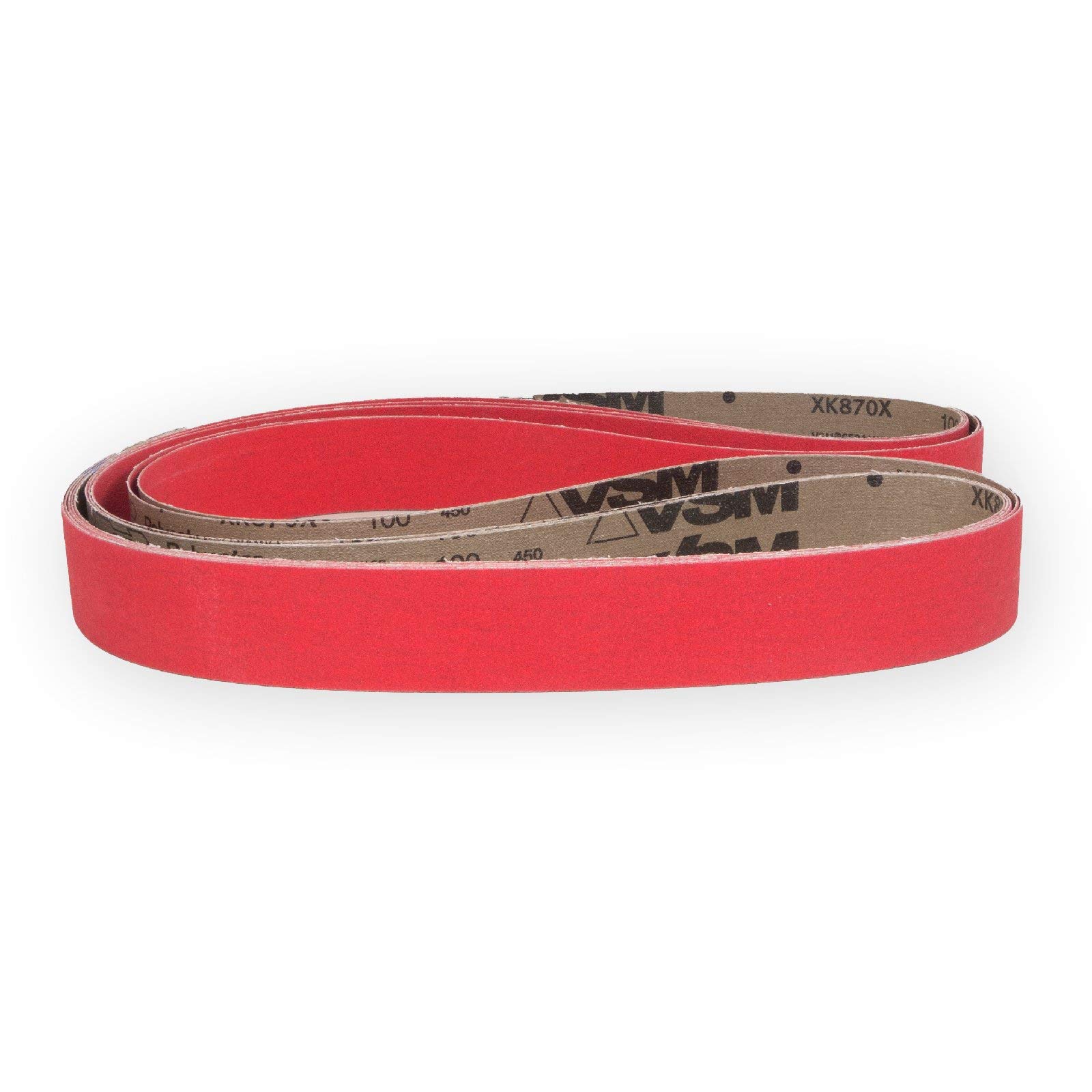 VSM XK870F - Bandas de lija (grano de cerámica, flexible, 50 x 2000 mm, 5 unidades, grano P180)