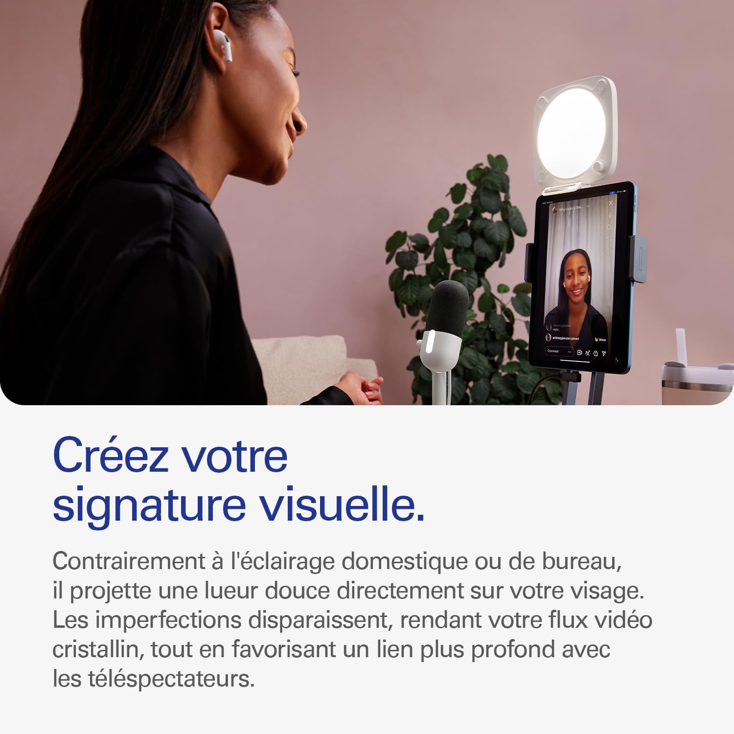 Elgato Key Light Neo éclairage professionnel USB Wi-Fi pour appels vidéo streaming avec support écran PC Mac