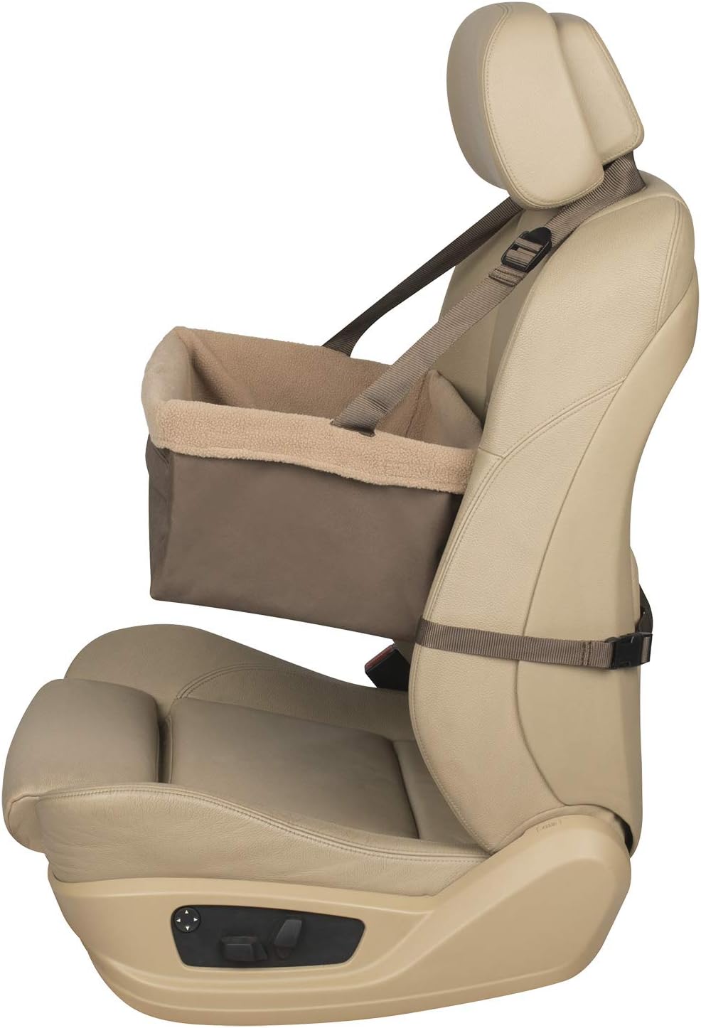 PetSafe Happy Ride Dog Booster Seat for Car/Truck/SUV, Tan, up to 18 lb with Headrest Strap : Automotive Pet Harnesses : Pet Supplies