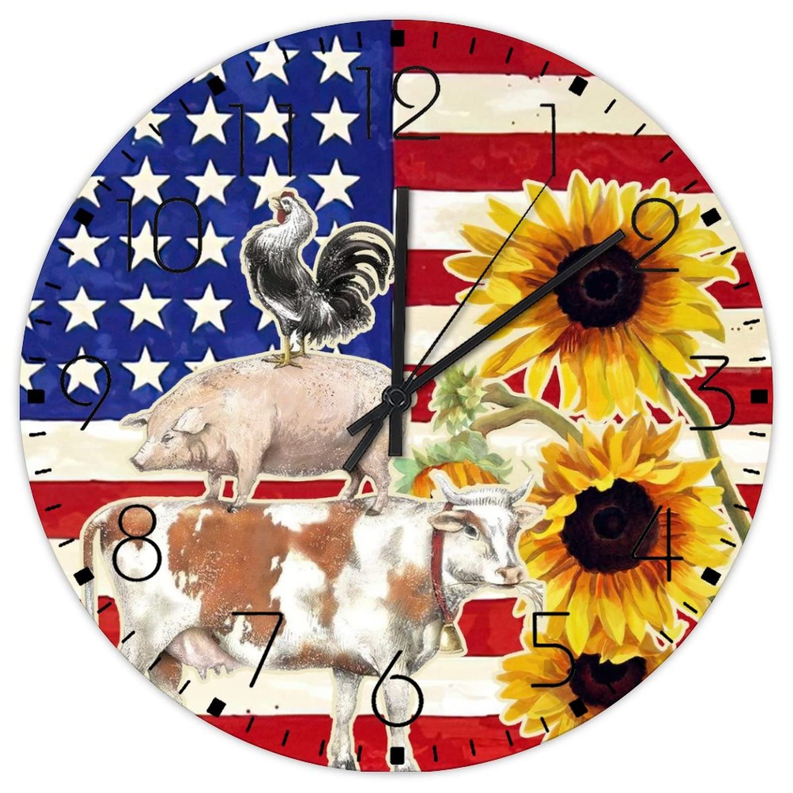Horloge murale en bois pour garderie et toilettes style campagne