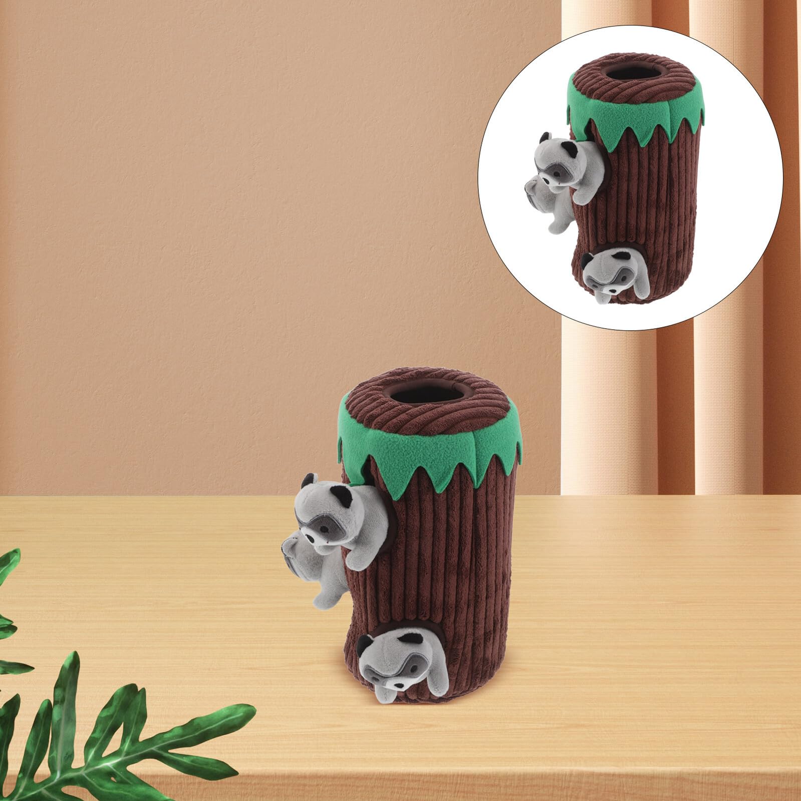 Abaodam Juguete Interactivo Chirriante para Perros con Forma de Mapache de Peluche Duradero Resistente Mordidas para Razas Pequeñas Medianas y Grandes Estimula Social y Exploración Natural