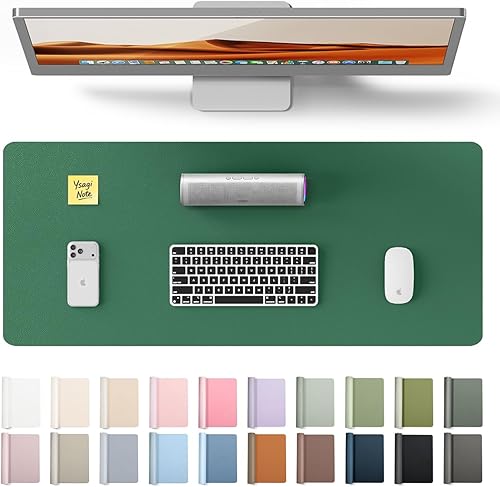 Miniatura 107 de YSAGi Protector de escritorio de piel, alfombrilla de oficina, alfombrilla grande para ratón, alfombrilla antideslizante de piel sintética, Azul