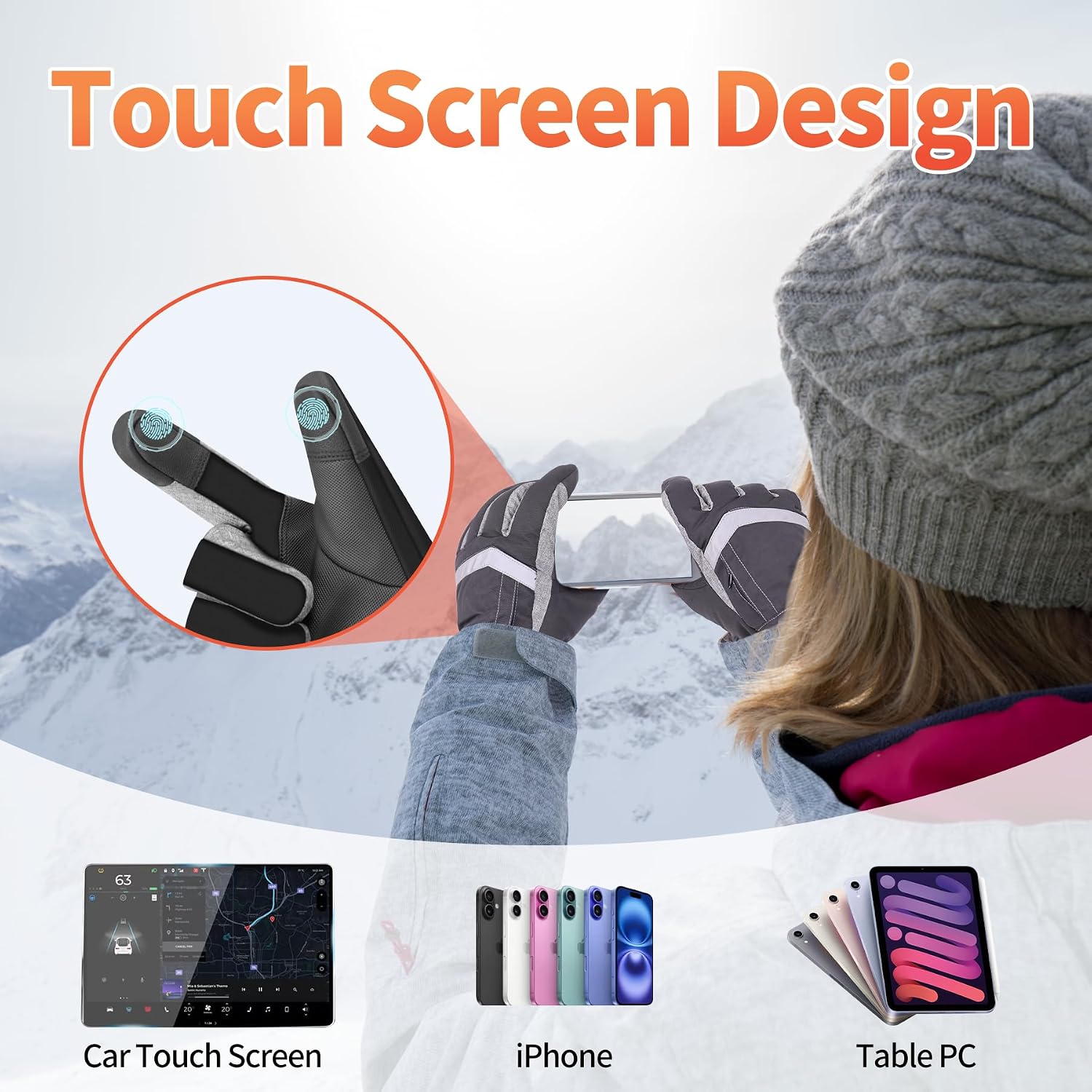 Electric Heated Gloves for Men and Women, New Upgarded Battery Box with Waterproof Touchscreen Gloves for Hiking Skiing Snowboarding Cycling Camping Motorcycle Driving Outdoor Winter Sport