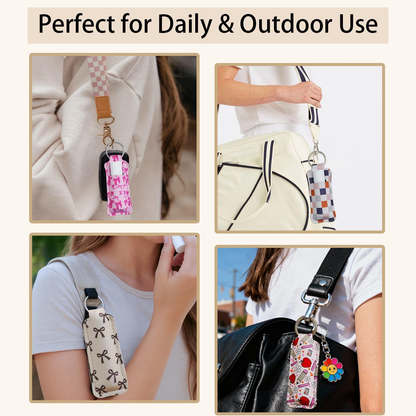 Cute Chapstick Holder Keychain for Women – Lip Balm & Lip Gloss Holder Keychain Accessories Gift, Purse Charm Clip - Image 5