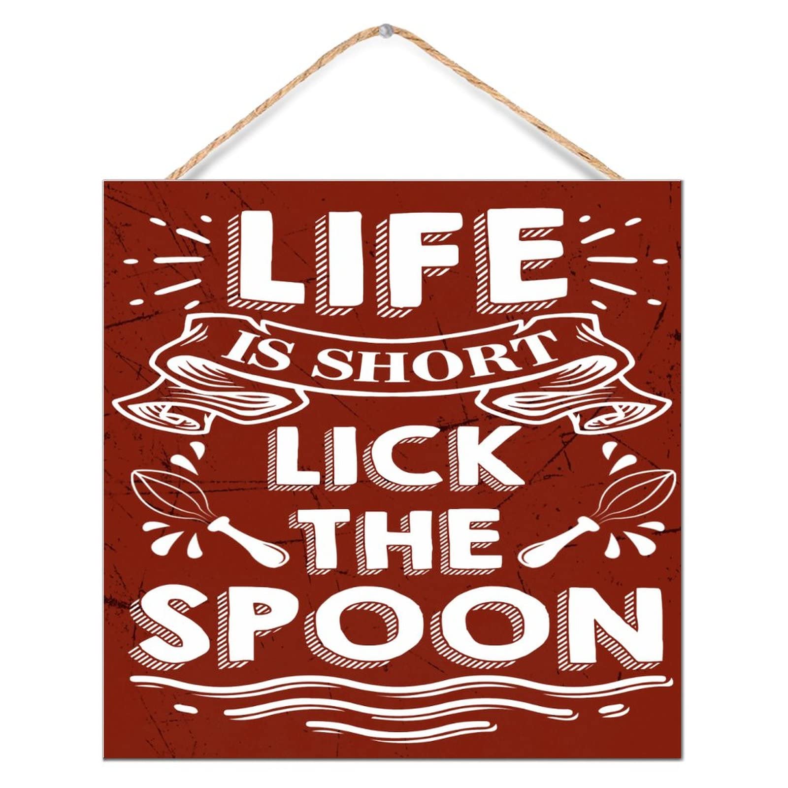 Plaque en bois personnalisée haut de gamme décoration murale élégante Life Is Short 30,5 cm