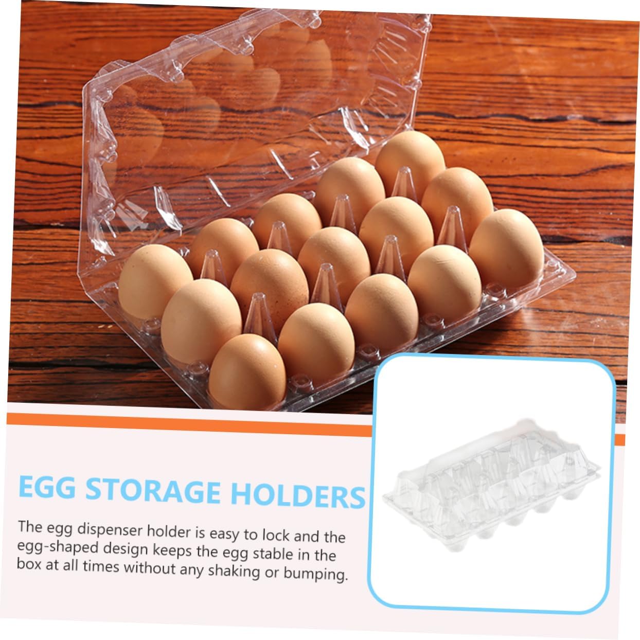 20Pcs Transparent Egg Holders Egg Storage Plates for Kitchen Home Organization Durable Pet Material for Refrigerator Restaurant Use