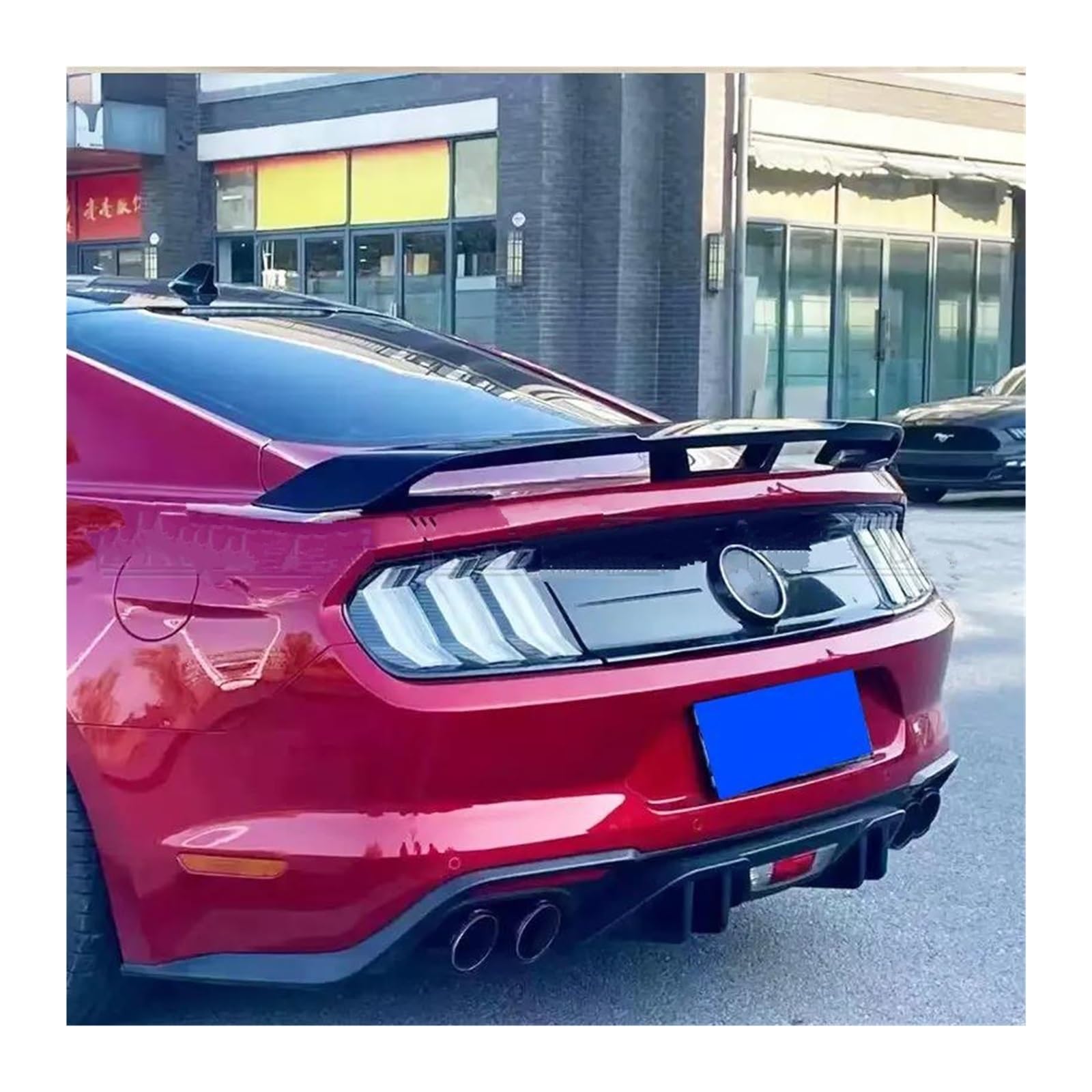 Dla Ford Dla Mustanga Coupe 2015-2019 Tylny Spojler Bagażnika Spoiler Bagażnika Tylny Spojler Dachowy(GLOSSY BLACK)