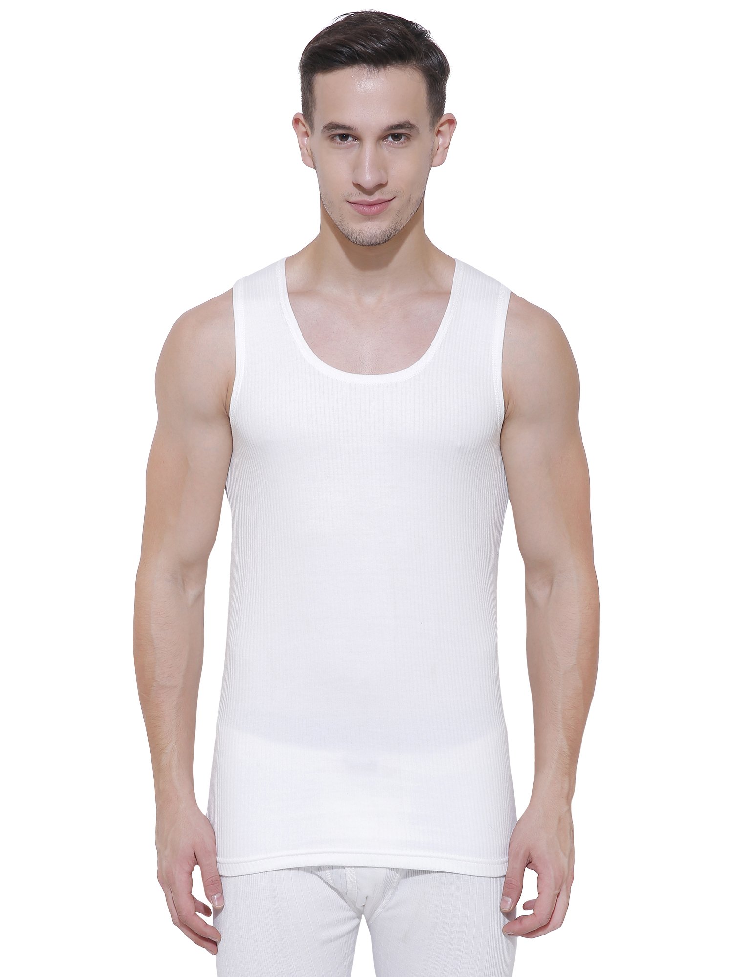 Bodycare Anti-Bacterial Off White Solid Men Thermal Top