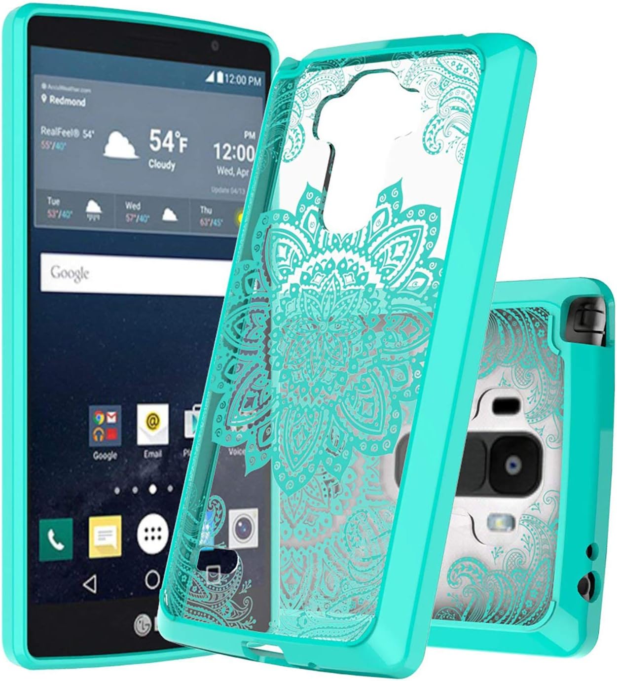 LG G Stylo case,LG G4 Stylus case,LG LS770 case,LG G Stylo H631 case, LG G Stylo MS631 case,Ayoo [Drop Protection][Shock Absorption] Soft TPU+Hard PC Bumper Protective Case for LG LS770-YK Mint