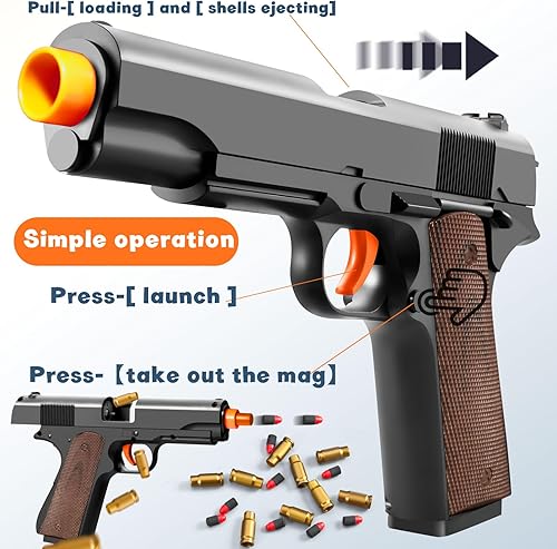 Miniatura 7 de Carcasa de espuma de bala suave, pistola de pelotilla, juguete realista, pistola de mano de dardos, cosas geniales que se ven reales, modelo falso,