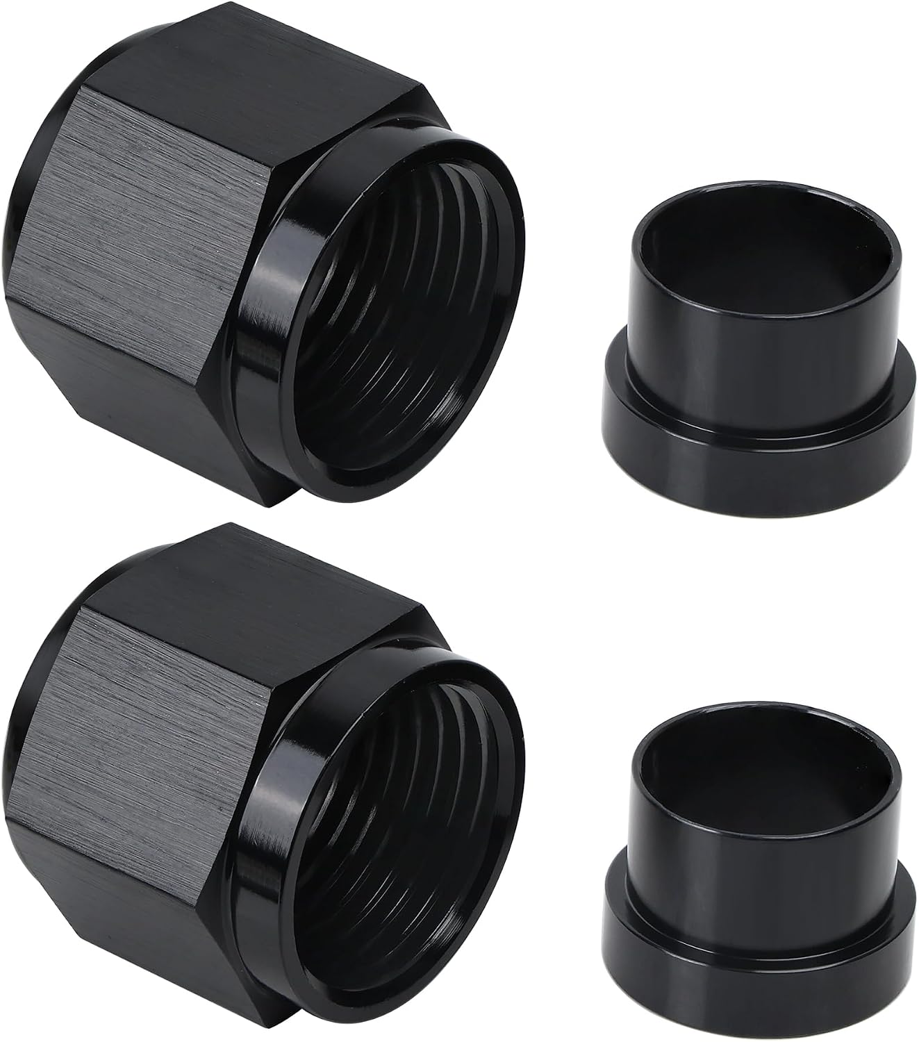 EVIL ENERGY 12AN Female Hardline Tube Nut & Sleeve Aluminum Fitting for 3/4" OD Alloy Tubing 2PCS