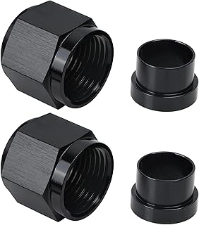 EVIL ENERGY 16AN Female Hardline Tube Nut & Sleeve Aluminum Fitting for 1″ OD Alloy Tubing 2PCS