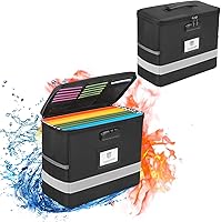 Vista 9 de Caja de archivos ignífuga con cerradura, organizador de almacenamiento de caja de documentos, adecuado para colgar carpetas de archivos