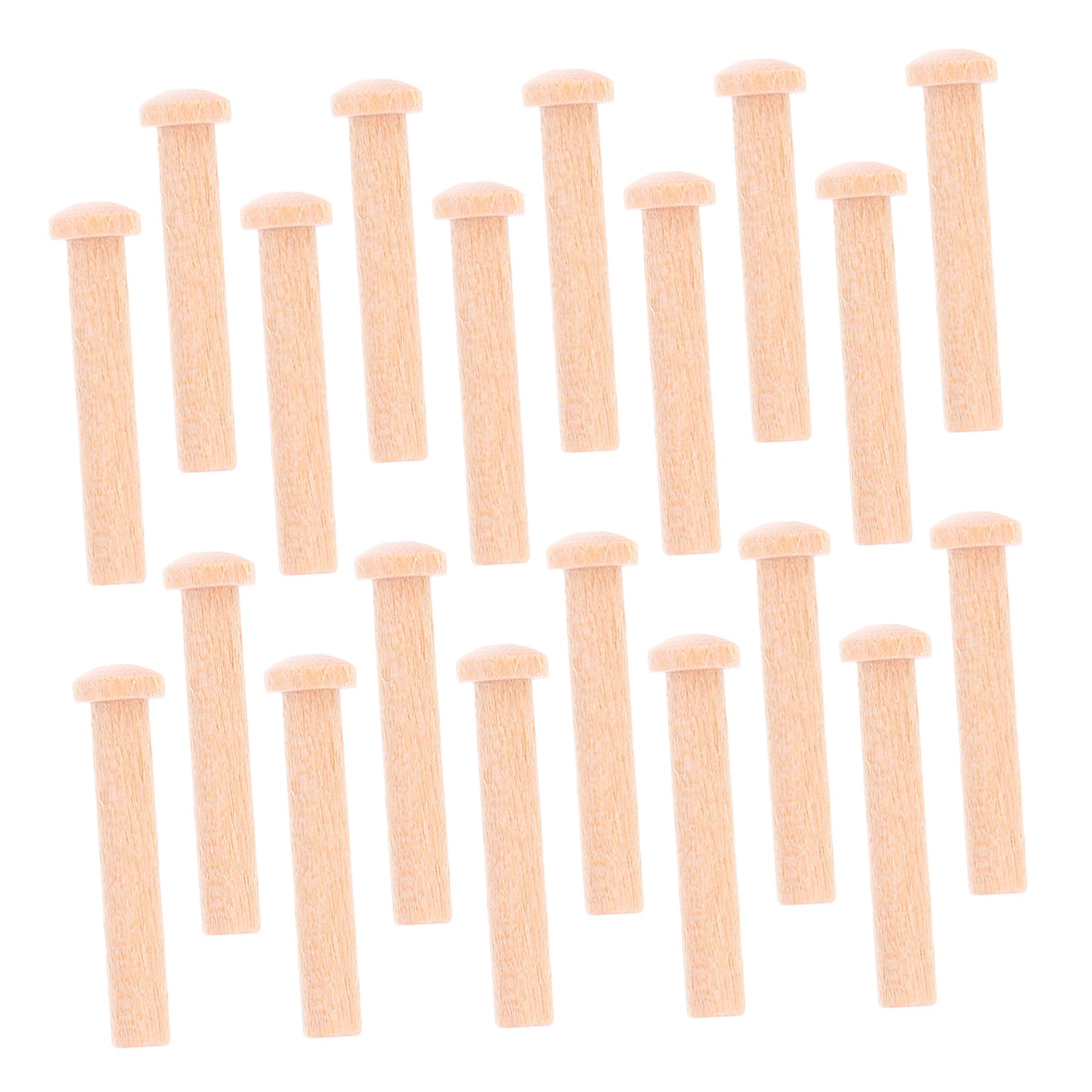 HOODANCOS Lid Wood Miniature Nails 20pcs Tiny Wooden Nails T-Shaped Round Heads for Craft and Woodworking Projects
