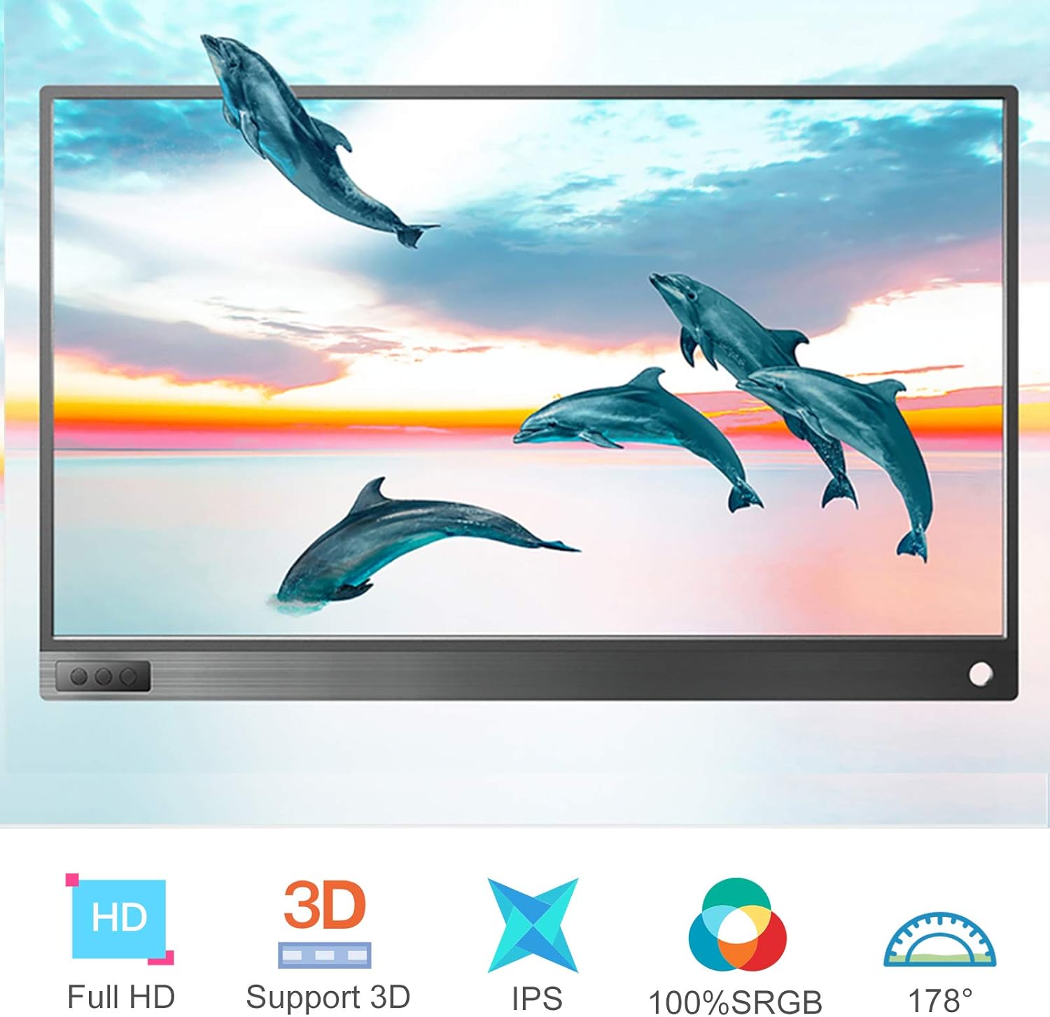 Prоmо 40% оƒƒ Portable Monitor 15.6 HD Portable Gaming Monitor IPS Eye Care 178° Full View 100% SRGB Dual Speakers Portable External Monitor for Laptop PC PS4 Xbox Phone