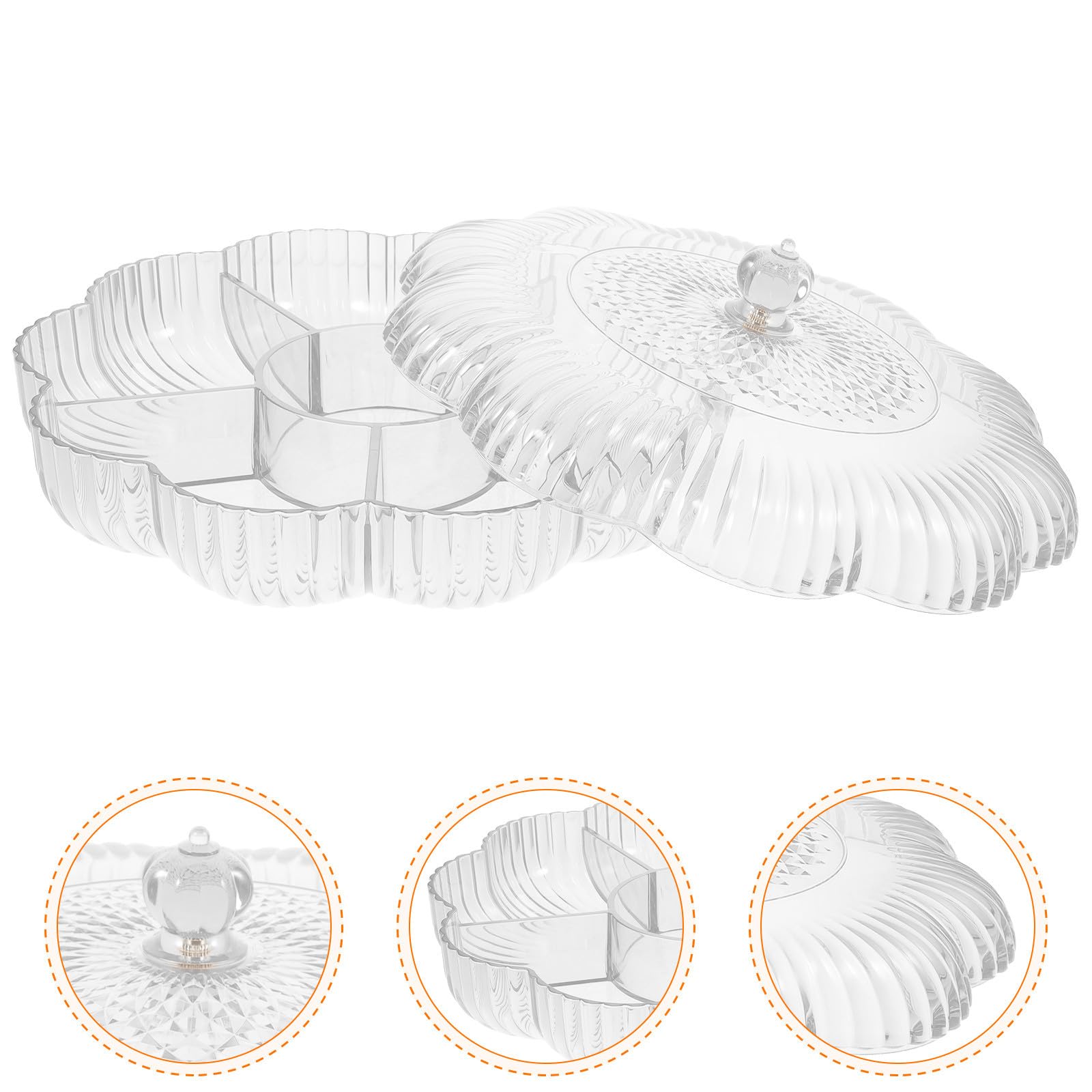 SOLUSTRE Bandeja Dividida para Servir Snacks con Compartimentos Reutilizable Floral para Fiestas y Almacenamiento de Frutas y Dulces Multifunción Hogar