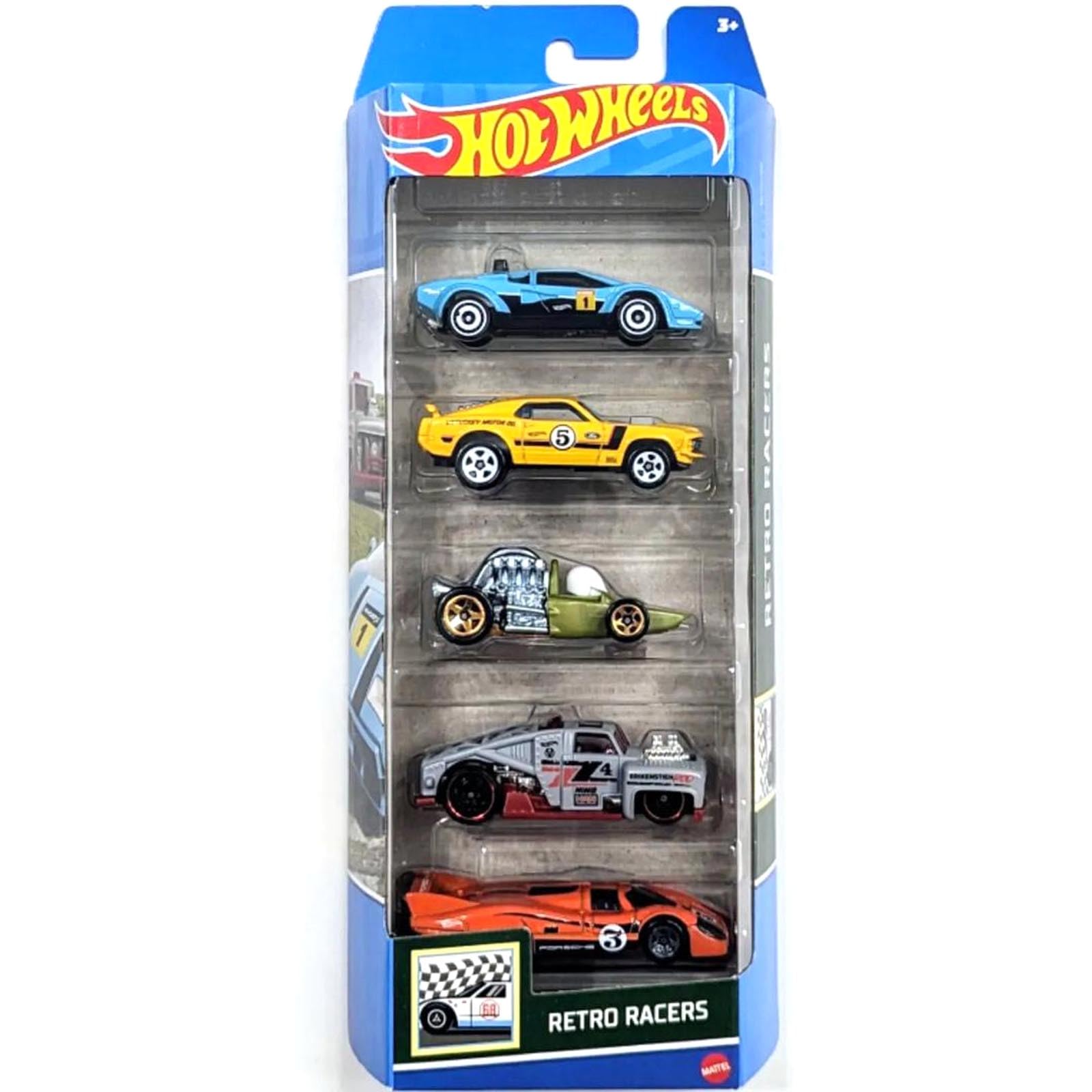 Hot Wheels - Pack 5 Carros Colecionáveis Retro Racers - HTV50