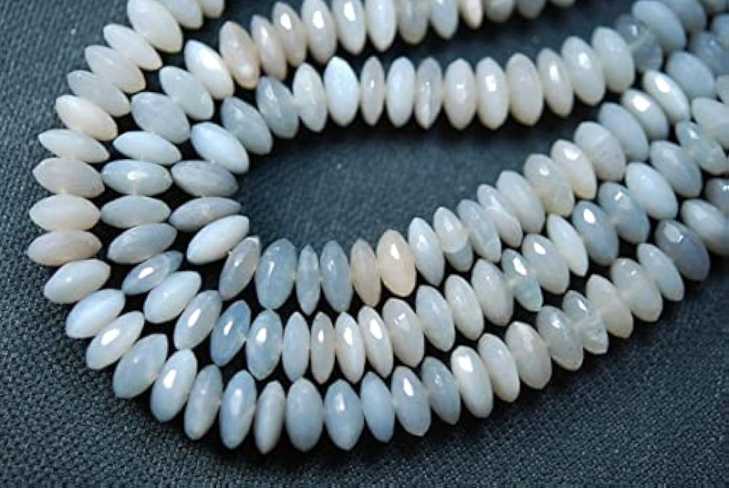 Pierre de lune grise de taille allemande 8mm, perles de luxe pour bijoux