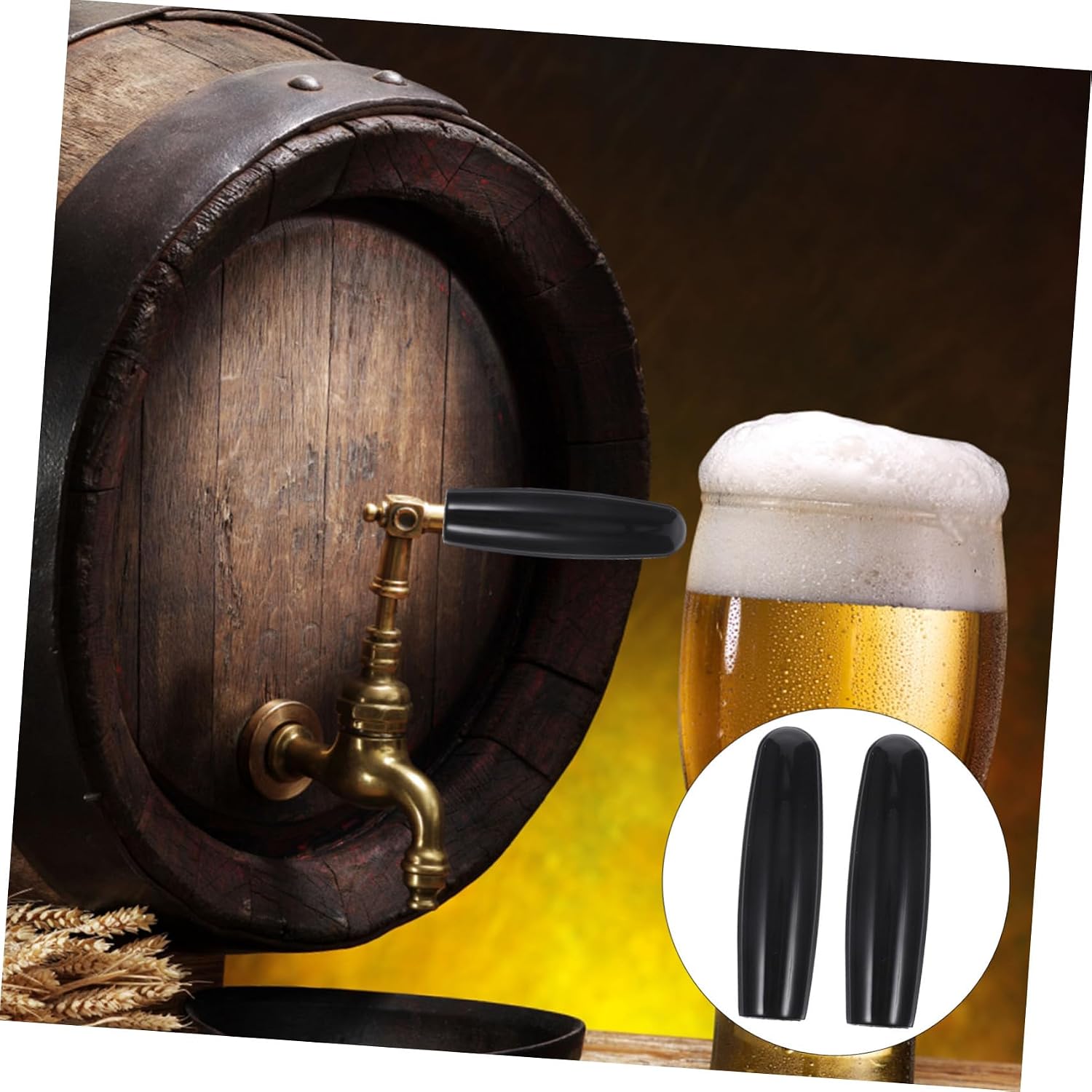 2pcs Kegerator Beer Tap Handles Plastic Draft Faucet Handle Parts Easy Install
