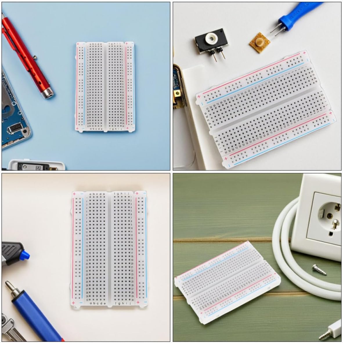 12pcs Mini Solderless Breadboard 400 Point ABS Prototype Board