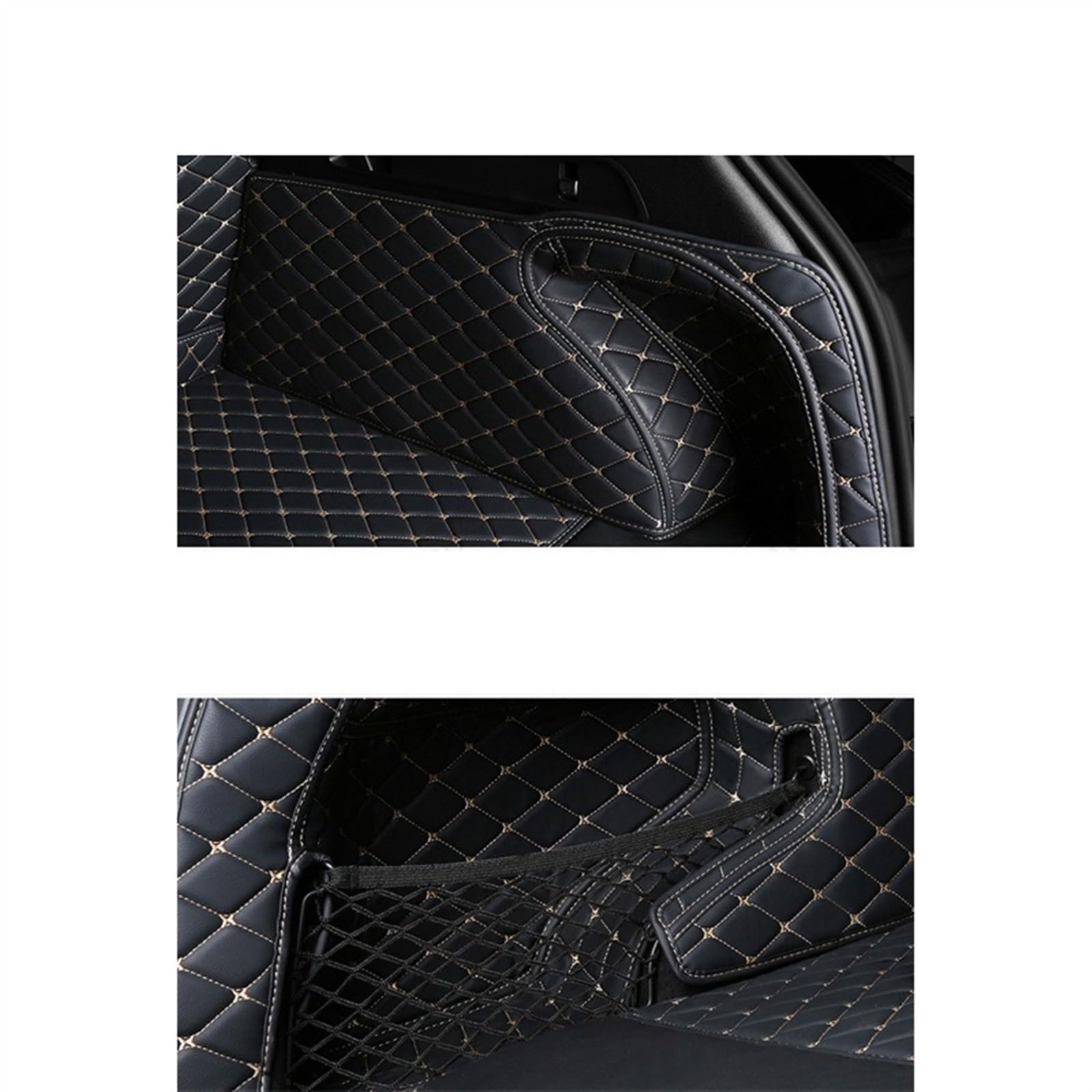 Auto Kofferraum Schutzmatte Für Volvo XC90 2015-heute Auto Kofferraum Matte Hinten Stamm Liner Cargo Floor Teppich Fach Schutz Interne Zubehör Matte(Schwarzbeige)