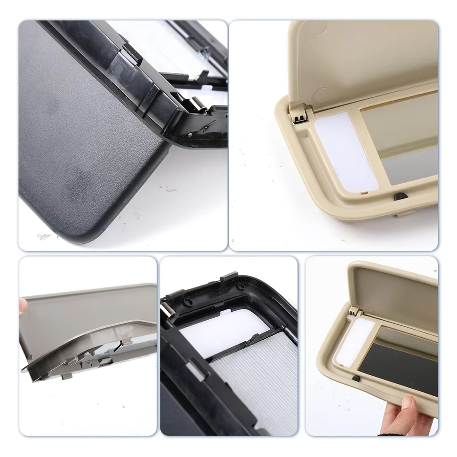Fahrerseite Sonnenblende Für Volvo Für XC60 Auto-Sonnenblende | 2013–2017 für XC90 2013–2014 39819389 Auto-Front-Sonnenschutz, Make-up, Kosmetikspiegel-Abdeckung(Schwarz)