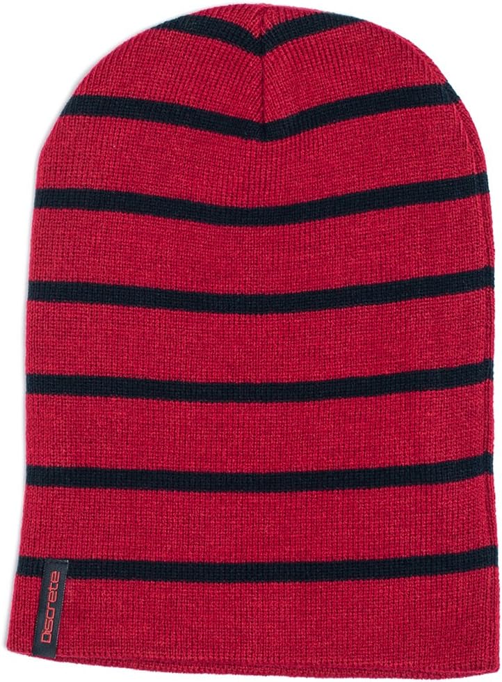 Dis-crete Discrete Doyonator Striped Slouch Beanie (Red/Black)