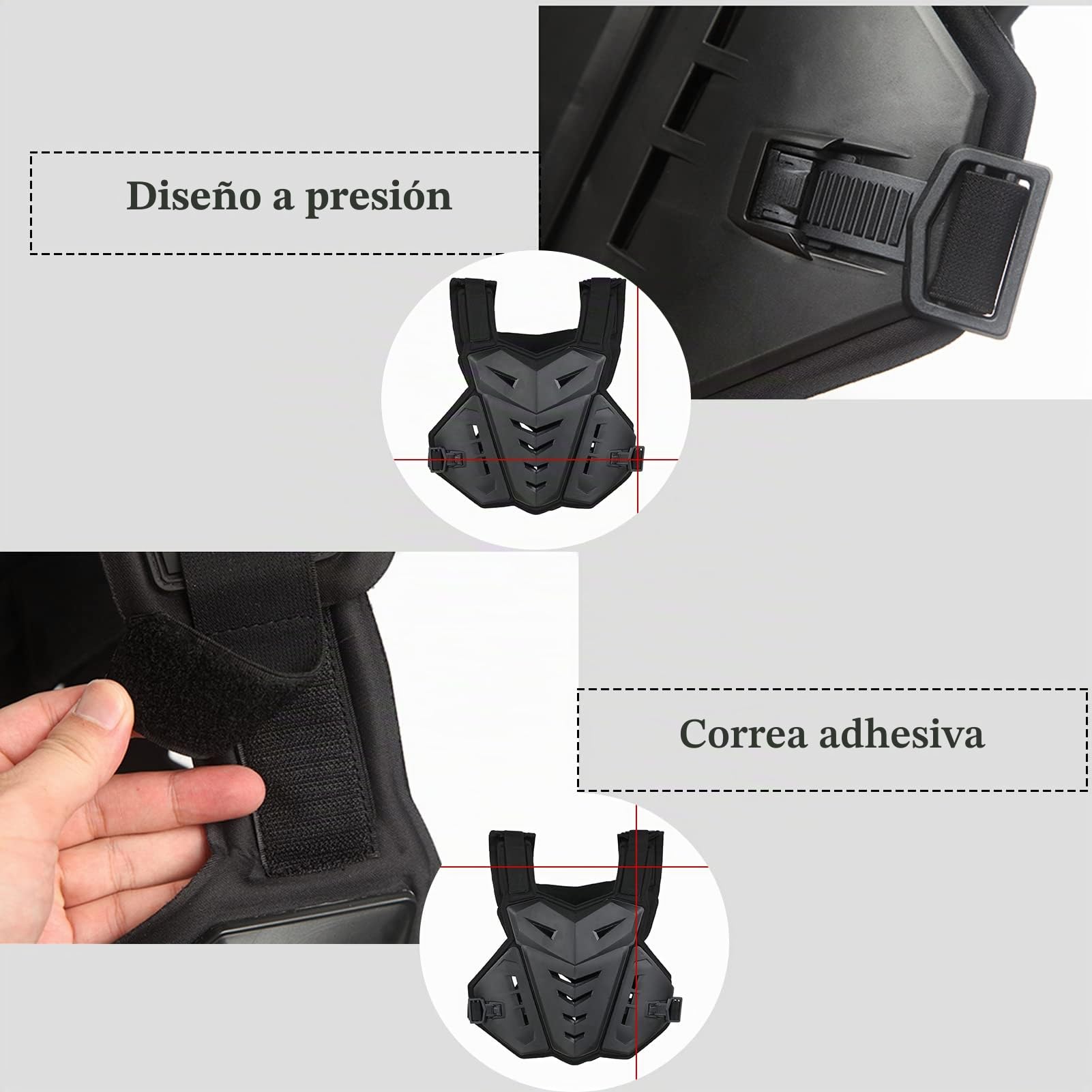 ACAGALA Chaleco de armadura de motocicleta para pecho y espalda, chaleco protector para ciclismo, patinaje, esquí, motocross