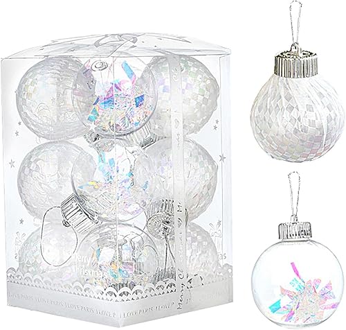 Christmas Ball Ornaments, Transparent Christmas Tree Balls, Stylish Holiday Ball
