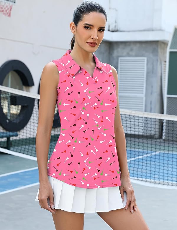 LOMON Sleeveless Golf Shirts for Women Workout Printed Quick Dry Tops by LOMON - Used condition - Image 5
