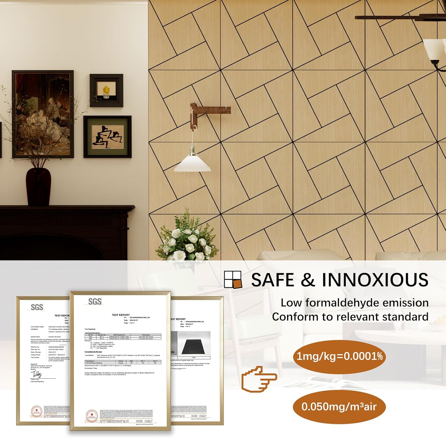 4 Packs Acoustic Wall Panels - Self-Adhesive 3D Wood Slat Wall Panel- Peel and Stick Sound Absorbing Panels for Noise Reducing - Feature Wall Decor for Home & Office