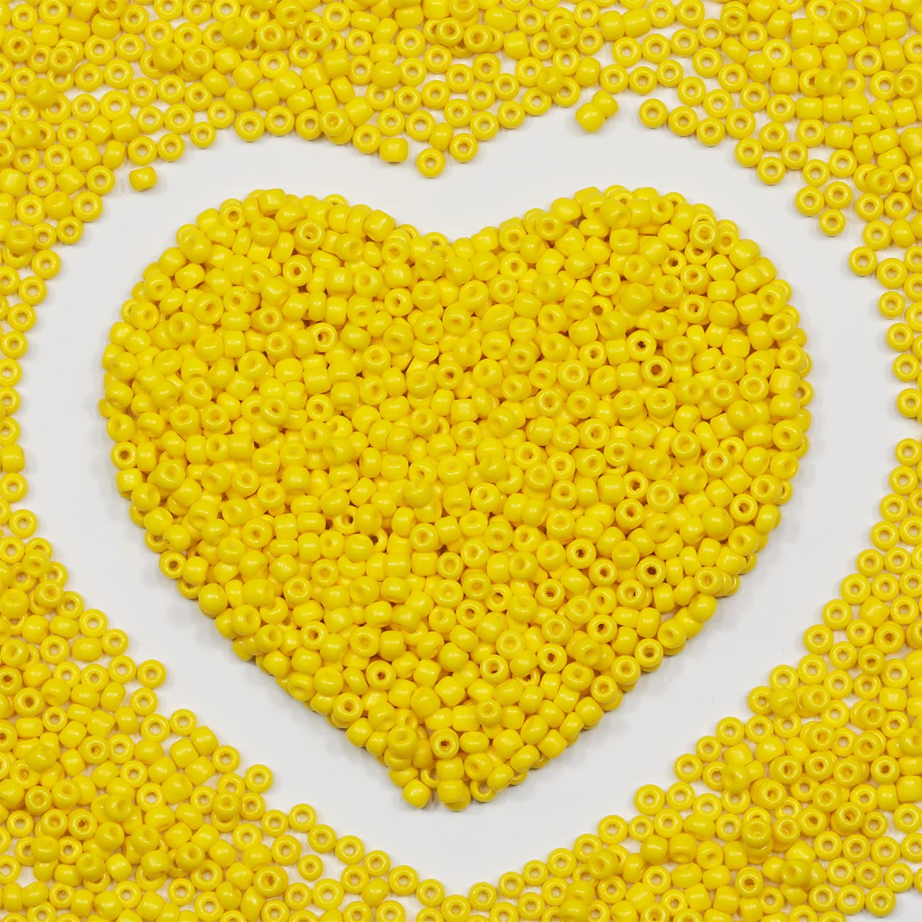3mm Yellow Color Seed Beads for Jewelry Making 110 Grams About 4000pcs,8/0 Glass Craft Beads for Making Earrings Bracelets
