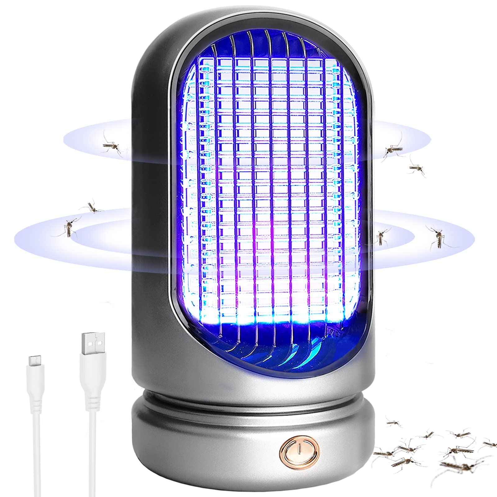 Sponsored Ad – Mosquito Killer Lamp, USB Electric Fly Zapper Electric Bug Zapper Indoor, UV Insect Killer Mosquito Fly Killer for Home Indoor, Portable Fly Catcher Outdoor Fly Traps for Home Use(Silver)