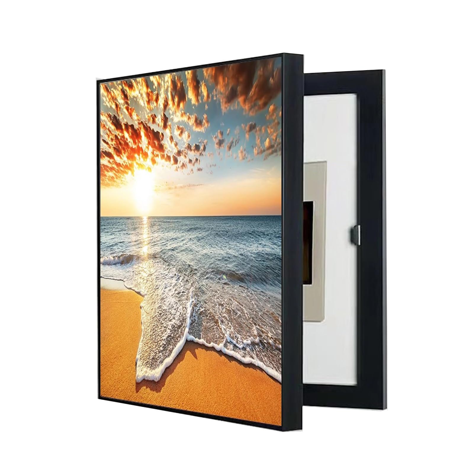 Fuse Box Cover Cabinet Electrical Panel Cover Decorative Hidden Electric Meter Box Decorative Painting Creative Fuse Box(B,50X70CM)