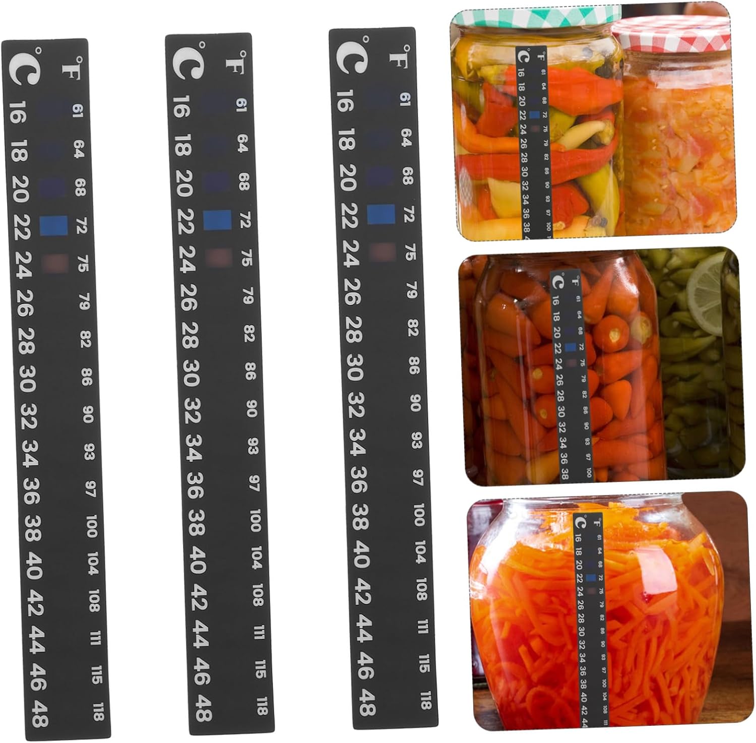 Garneck 15pcs Brewing Thermometer Sticker Strip Fermentation Thermometer for Wine Making Stick Kitchen Cooking